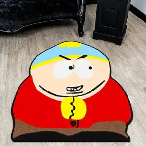 Cartoon Character Indoor Carpet Mat, Soft Plush Cartoon Pattern Rug for Living Room Bedroom Game Room, American Retro Style Home Decor