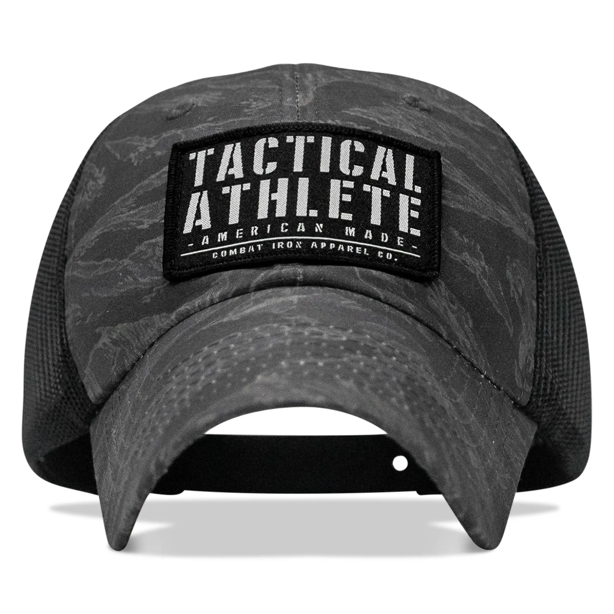 COMBAT IRON Patch Front Snapback Hat - Durable Tactical Ripstop, Breathable Mesh Cap, Adjustable Athletic Hat for Unisex Tactical Athletes, Beach, Casual Use