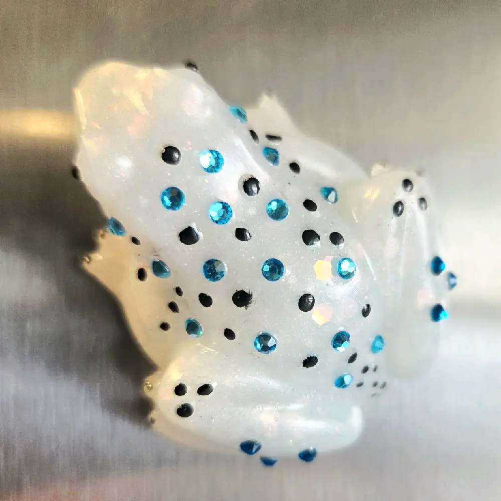 White Chunky Glitter Frog