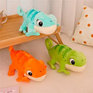 Cute Cartoon Chameleon Plush Throw Pillow, Soft Spotted Lizard Stuffed Animal Cushion, Colorful Reptile Decorative Plushie for Sofa Bedroom Home Decor, Gift for Kids Reptile Lovers