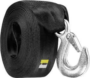 Boat Trailer Winch Strap with Hook (2-Pack) (2" x 20') | 3,000LB Break Strength | Superior Marine Boat Winch Straps for Securely Fastening , Jet Skis| Winch &  NOT Included