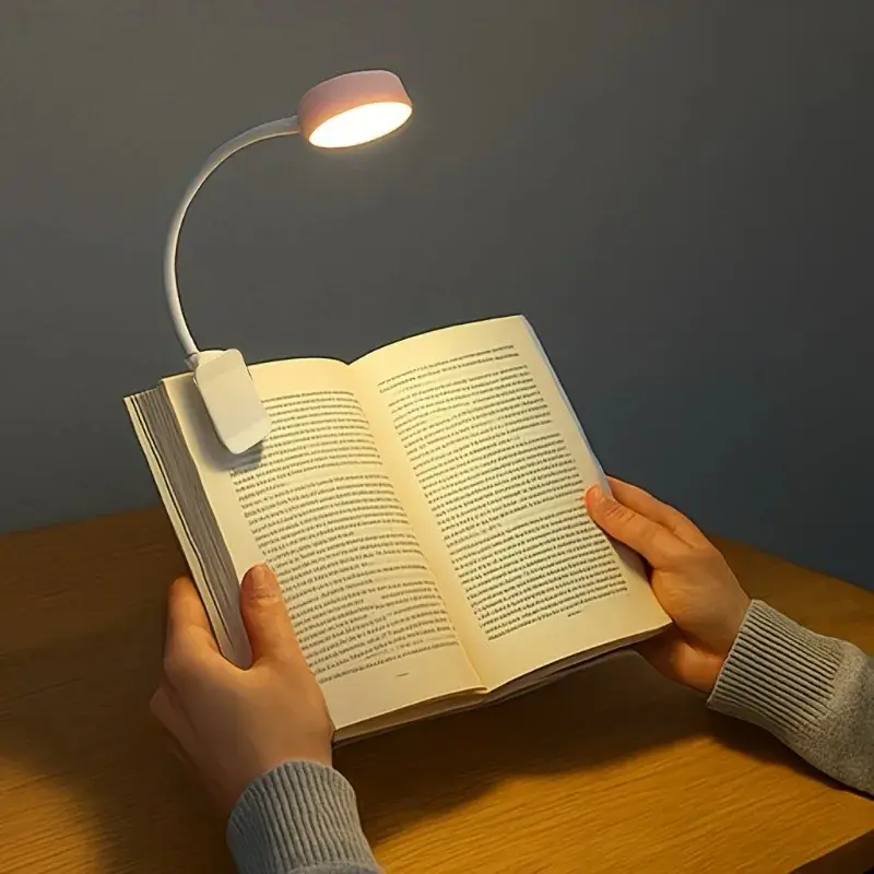 1pc USB Charging Adjustable LED Reading Light - 3 Color Modes, Eye Protection, Portable, Office Study Supplies