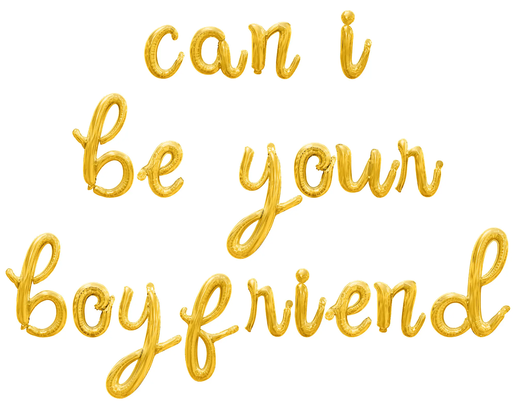 Cursive Script Letter Balloons - CAN I BE YOUR BOYFRIEND 16" Inch Alphabet Letters Foil Mylar Balloon Valentines Day Party Banner
