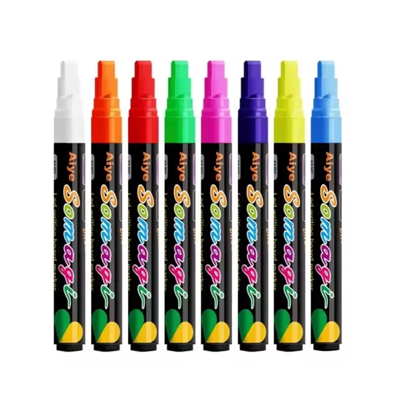 Celepen Washable Window Chalk Markers, 8-Color Jumbo Liquid Pens with 10mm 3-in-1 Wide Nib, Art Materials for Cars, Glass, Auto, Mirror, Poster (Office Stationery Paint Markers)
