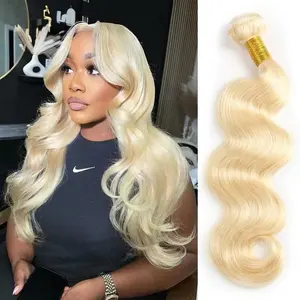 12A Blonde 613 Human Hair Bundles 100% Human Hair 3 4 PCS 30inches Body Wave Bundles Brazilian Raw Hair Bundles Hair Extensions  With 4x4 Closure