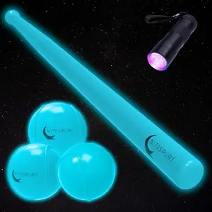 Glow in The Dark Baseball Bat with Balls and UV Light – Great Gift for Kids