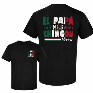 El PaPa Más Chingón Mexican Eagle T-Shirt, El Papa Mexico Flag Front Chest Print, Eagle Crest Back Graphic Tee, Latino Grandpa Pride Outfit, Soft Cotton Tee Gift For Grandpa, Dad and Men