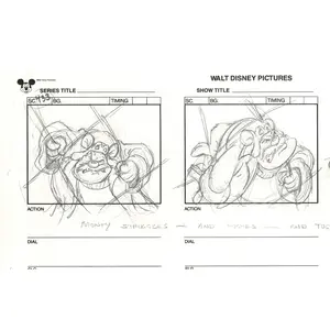 Chip n Dale Rescue Rangers Original Production Animation Storyboard Walt Disney FIRST EPISODE 1988 A92