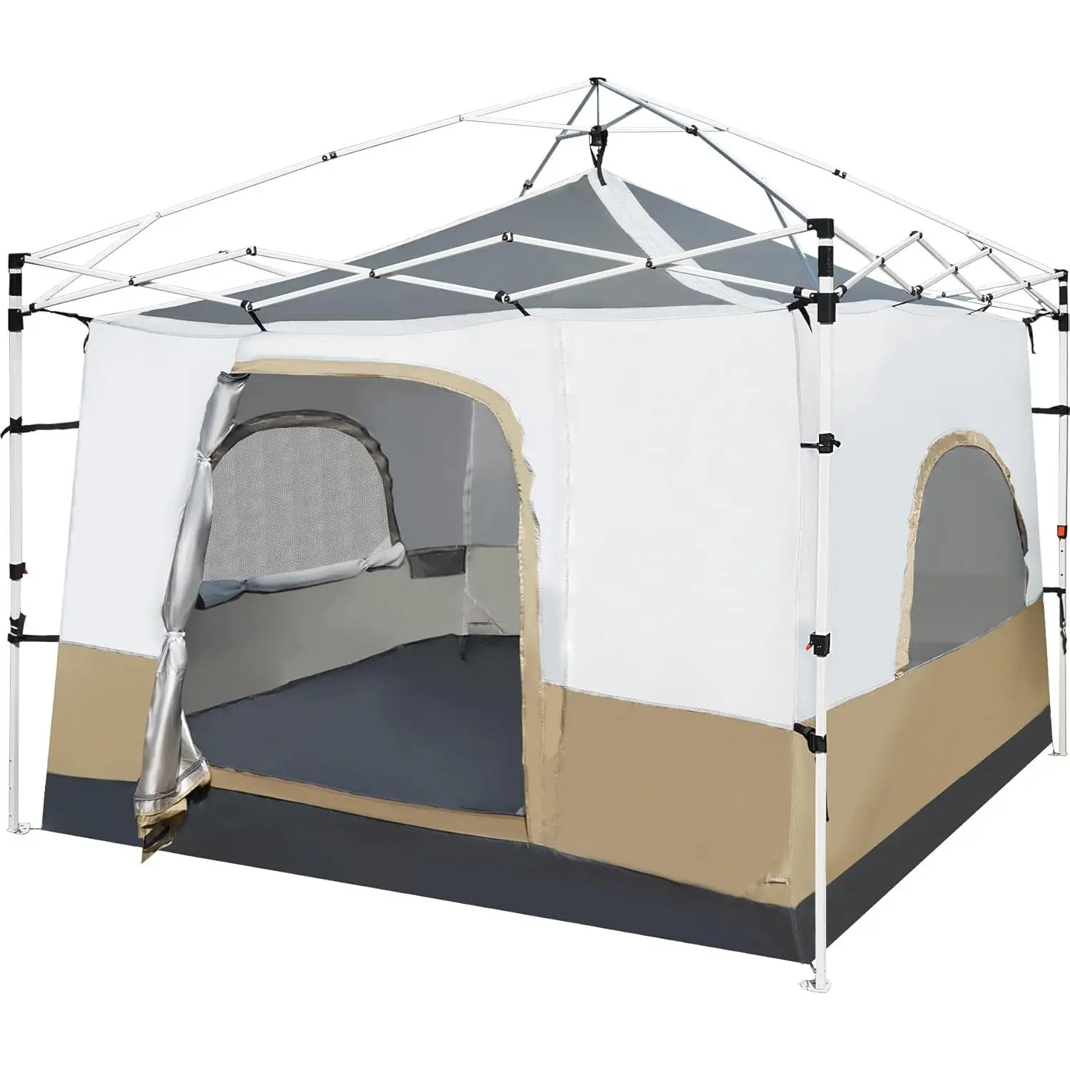 Canopy Camping Tent for Pop Up Canopy Tent, Inner Tent Converts Straight  10'x10' or 10'x20' Canopy into Camping Tent, Fits 4-6 Person(Frame/Shelter NOT Included)