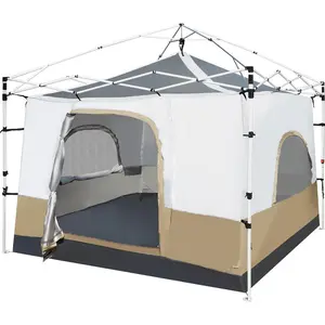 Canopy Camping Tent for Pop Up Canopy Tent, Inner Tent Converts Straight  10'x10' or 10'x20' Canopy into Camping Tent, Fits 4-6 Person(Frame/Shelter NOT Included)