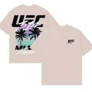 Mens Tan UFC 314 Sunset Shirt, Fight Night Graphic Tee, Ultimate Fighting Championship Fan Shirt, Official MMA Event Apparel