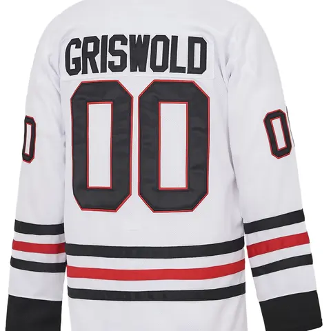 【FallFreshness】Men's Stitched 00 Christmas Vacation Movie Griswold Ice Hockey Jersey, Embroidered Athletic Sports Clothing, Holiday Gift for Sports Enthusiasts