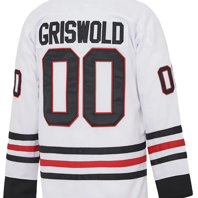 【FallFreshness】Men's Stitched 00 Christmas Vacation Movie Griswold Ice Hockey Jersey, Embroidered Athletic Sports Clothing, Holiday Gift for Sports Enthusiasts