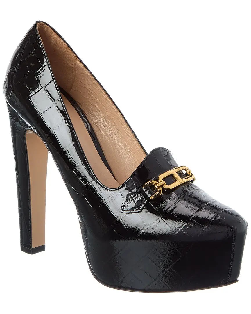 Tom Ford Croc-Embossed Leather Platform Pump