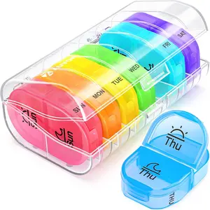 XL Pill Organizer 2 Times a Day – Large Weekly Medication Planner with Easy-Open Compartments