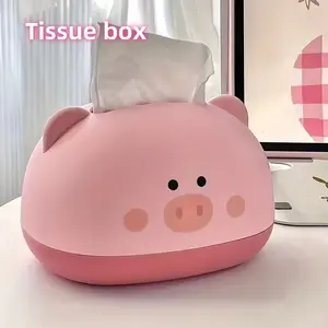 Cute Pig Shape Paper Towel Holder Stand, Durable Plastic Material, Multi-Functional Desktop Organizer, Home & Commercial Use, 1 Piece