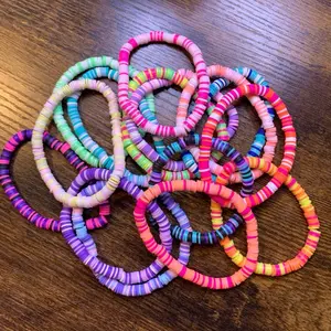 Random Style Heishi Bracelet | Handmade Polymer Clay Stretch Bracelet