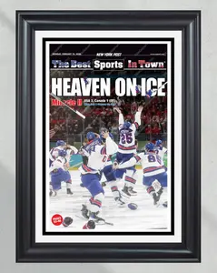 USA Hockey Newspaper Headline Poster, Heaven On Ice 2026 Wall Art Print, Team USA Gold Medal Gift