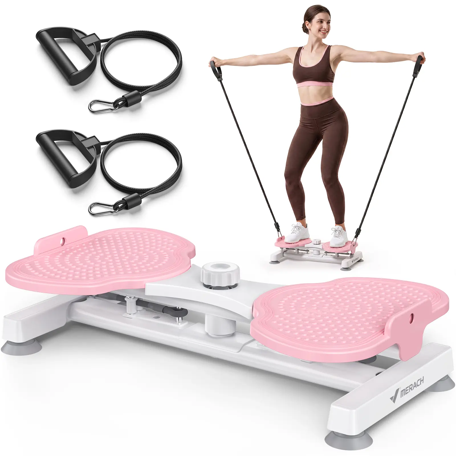 Merach Waist Twist Machine, Wide-Stance Waist Twister with Double Non-Slip, Stable & Quiet Design, 300lbs Weight Capacity, Abdominal Workout Exercise Equipment for Home & Gym Fitness Summervibes