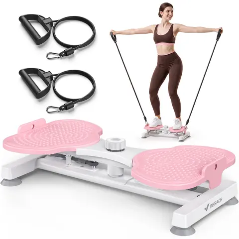 Merach Waist Twist Machine, Wide-Stance Waist Twister with Double Non-Slip, Stable & Quiet Design, 300lbs Weight Capacity, Abdominal Workout Exercise Equipment for Home & Gym Fitness BackToSchool