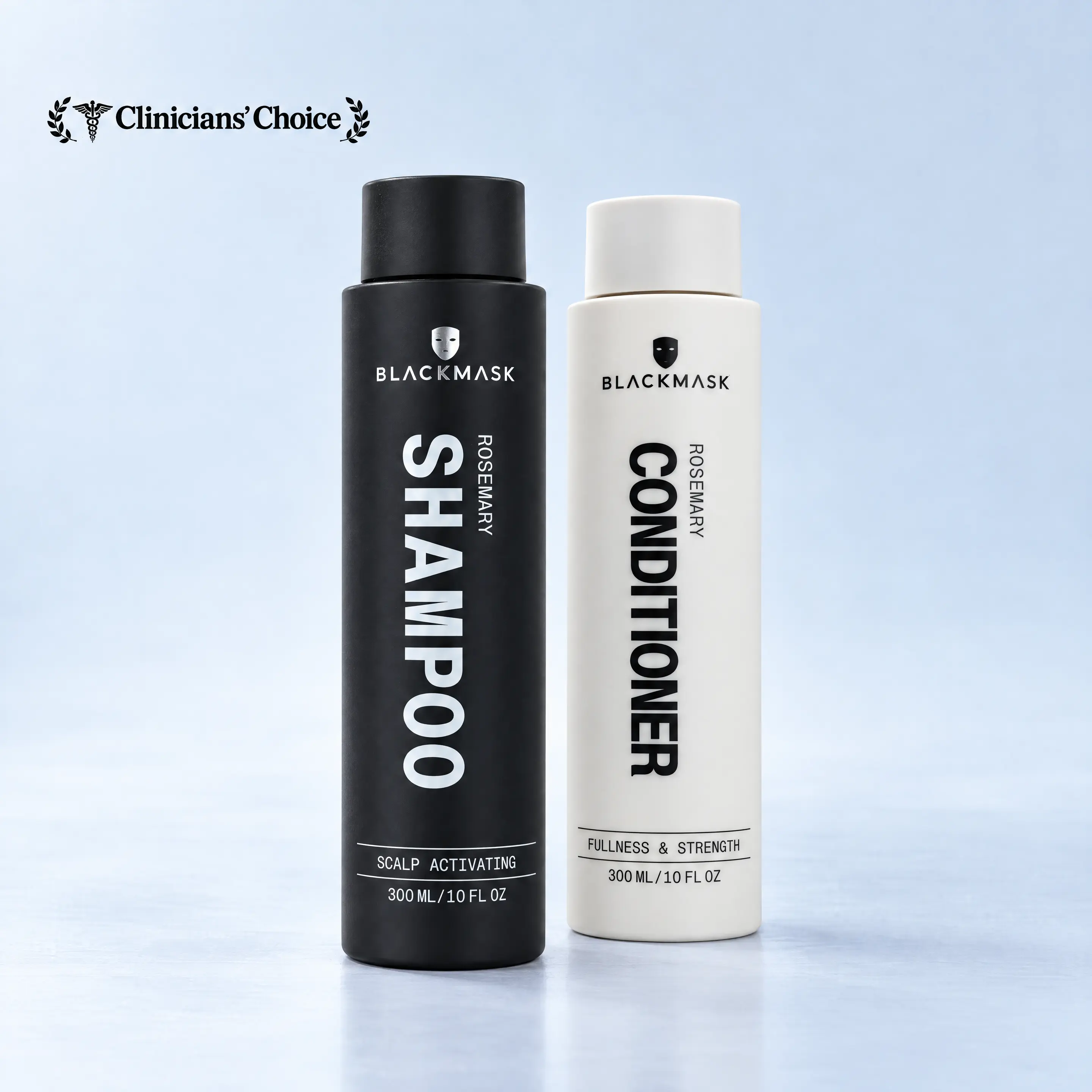BLACKMASK Rosemary Shampoo & Conditioner for Men | Thickening System for Thicker-Looking Hair & Easier Styling | Dermatologist Tested | 300 mL Each