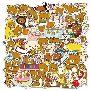 50/100PCS Kawaii Rilakkuma Bear Cute Cartoon Stickers for Guitar DIY TOY Bicycle Skateboard Laptop Luggage Decor