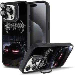 Cool Dark JDM Car Phone Case | Aesthetic Streetwear Style For Samsung iphone 17/AIR 16 15 14 13 12 11 PRO PLUS MAX COOL Fashionable Tough Magnetic Durable Metal lens frame Film Bracket Stand Gift Full Protection Camera Holder Phone Cases Cover 11X-L1049