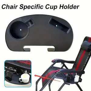Outdoor Foldable Chair Cup Holder Tray, Holds 2 Items, Includes Water Bottle Slot and Phone Slot Accessories