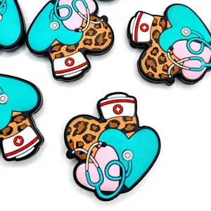 Nursing Is In My Blood Silicone Focal Beads | Nurse Healthcare Crafting & Beading