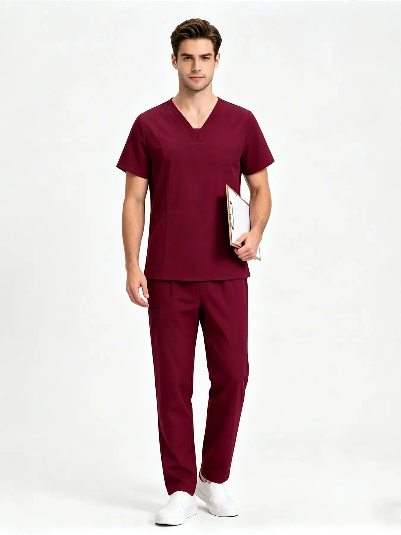 Multi Color Short Sleeve Straight Pants Scrub Set Breathable Workwear Classic Work Uniform For Nurse Pet Shop Veterinary Clinic