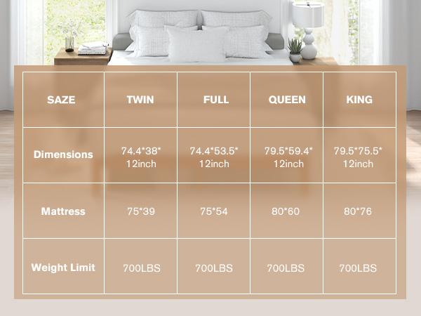 Wood Bed Frame, Platform Mattress Foundation with Support Slats, Natural Pine Color, Easy Assembly, No Spring Needed