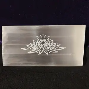 Selenite Charging Plate – Lotus Flower | Self-Cleansing Crystal Charging Plat (8" x 4")