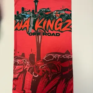 WAKINGZ Off Road Hot Pink Face Mask with Bold Red Graphic Design and Off-Road Theme
