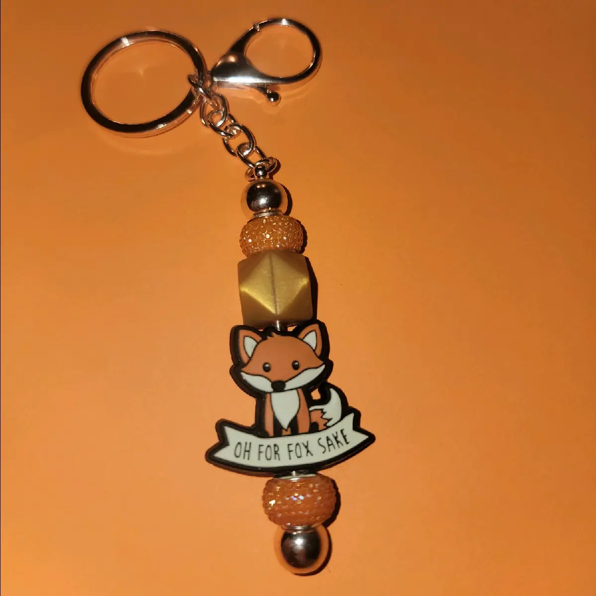 Silicone Beaded Fox key chain