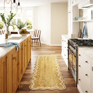 Tovar Hand-Braided Scalloped Edge Non-Slip Jute Rug - Eco-Friendly Jute, Non-Slip Backing - Runner and Room Size Rug