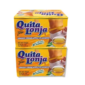 Quita Lonja Tea 2 Pack - Herbal Tea with Ginger Pineapple & Flaxseed - 30 Tea Bags per Box 0.10oz Each - Action Xtreme Formula Beverage