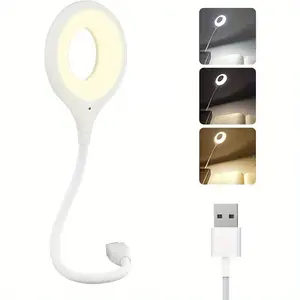 [1pcs ]Voice Control USB Reading Flexible Gooseneck Led Light for Bedside Reading Soft Night Light Smart Voice Activation for Bedroom Office and Study Use