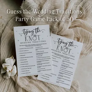 Your Main Event Prints Bridal Shower Games Tying The Knot Wedding Traditions Trivia, 50 Cards Included