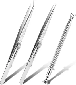 Pack Diamond Holder Pick Up Tool  Stainless Steel Tweezers with Diamond Claw and Stone Jewelry Grabber