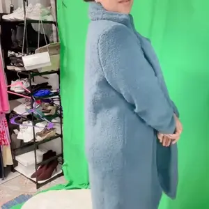 Product Review of Women's Solid Button Front Lapel Neck Fuzzy Coat, Casual Warm Long Sleeve Coat for Fall & Winter, Women's Clothing for Daily Wear from N**a M**a