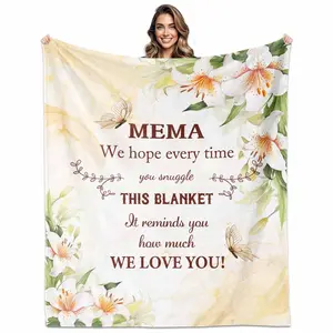 1PC Best gifts for Mema from grandchildren, birthday gifts for Mema, Mema blanket, birthday gifts for grandma, gift blanket for Mema v