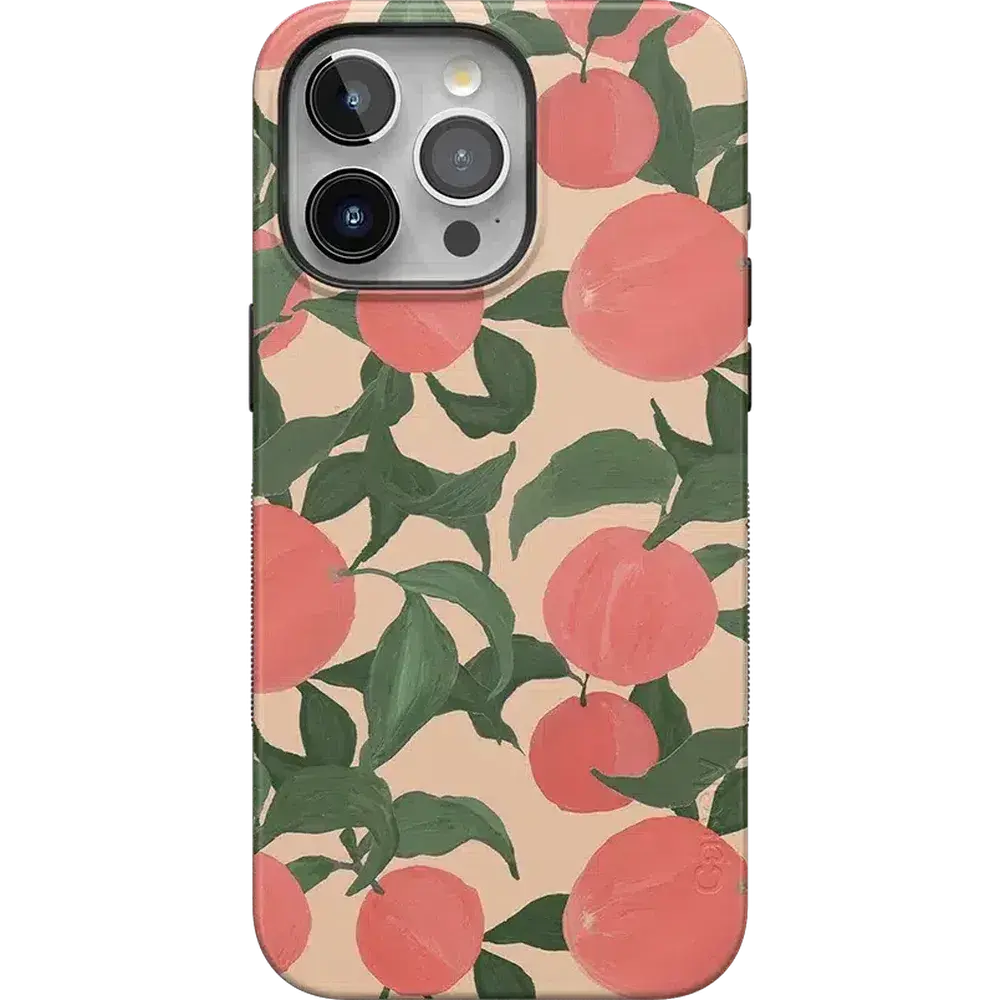 Casely iPhone 15 Pro Case | Feeling Peachy | Blush Vines | Bold Protective Design | Compatible with MagSafe