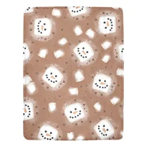 Funny Cute Christmas Snowman Ice Cube Chocolate Ice Cream Blanket Men Women Adults Teen Boys Girls Winter Blanket Christmas Gift for Sofa Bedroom Dorm Couch Office Outdoor Home