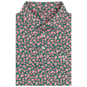 The Azalea Men’s Short Sleeve Performance Polo – Lightweight Breathable Stretch Casual Golf Style Shirt, Floral Pattern Summer Top, Athletic Fit Apparel for Men & Women S-5XL