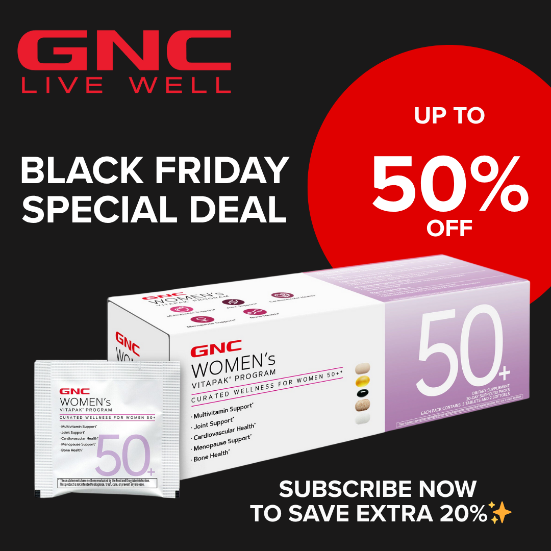 GNC Women’s 50+ Vitapak, 5-in-1 Multivitamin Pack, Healthy Hormones, Brain Health, Metabolism, Bone Strength, Edible Dietary Supplement, 30 Servings
