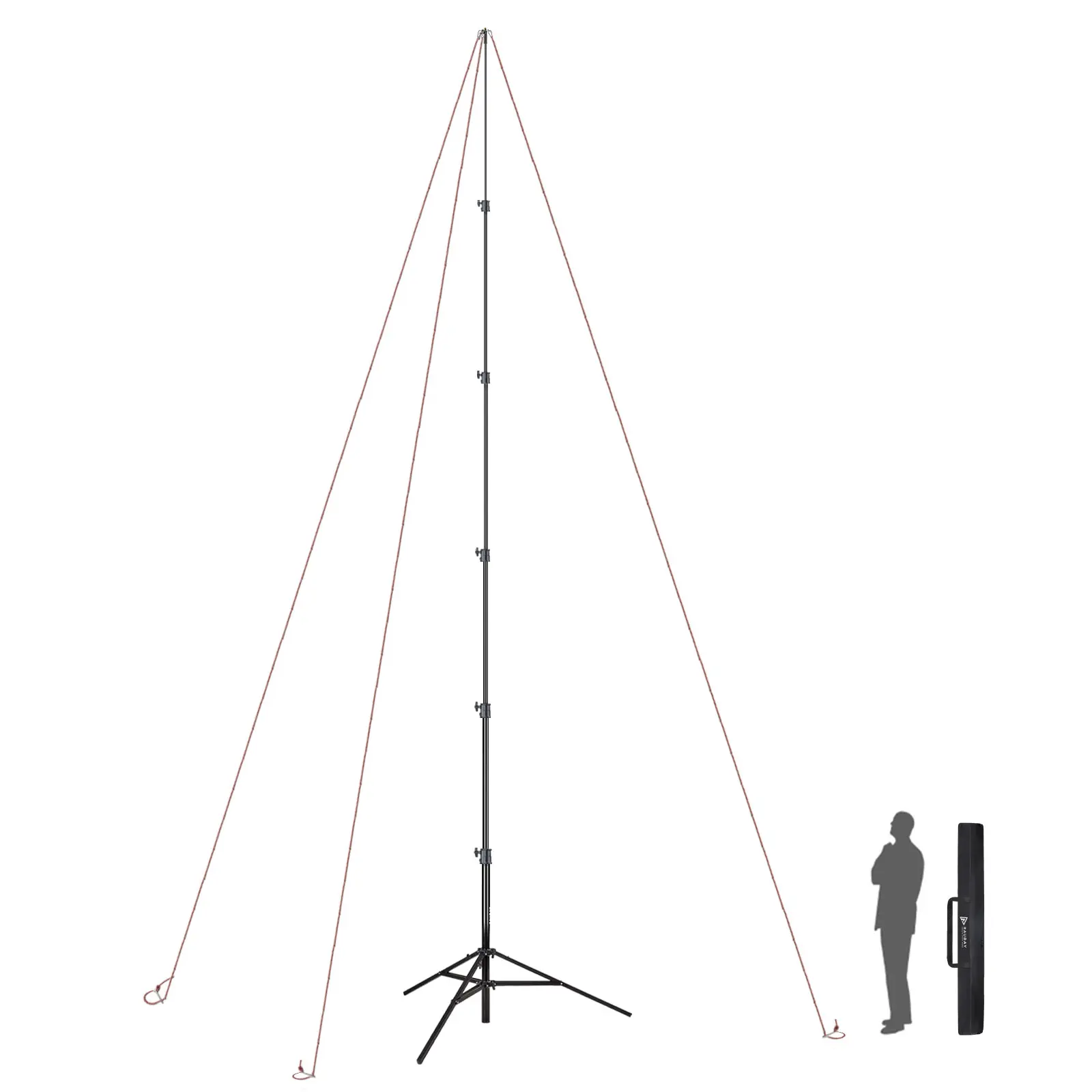 RAUBAY 24′ Tall Tripod Light Stand TT730 Pro Sky High Heavy Duty Sports Camera Video Tripod for Outdoor and Overhead Shots