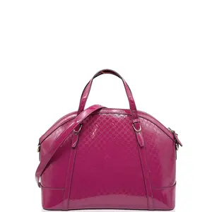 Pre-owned GUCCI Leather tote bags Medium Microguccissima Dome Bag Patent Microguccissima Red (fu031126g6)