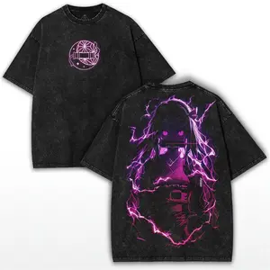 Nezuko x Demon Slayer – Vintage Washed Oversized Tee featuring Demon Sister Graphic & Heavy Cotton Fit for True Anime Fans Basic Dress y2k,soulja,concert,Halloween,Gothic,Vintage,Streetwear Graphic