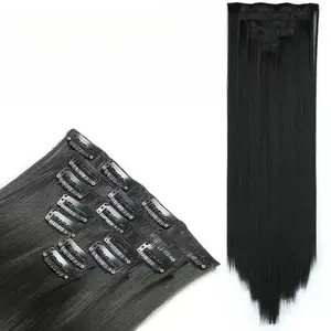 Seven Piece Set Clip In Hair Extensions 16 Sections High Temperature Fiber