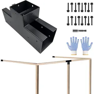 Pergola Bracket kit 4x4,3-Way T-Shaped Bracket Woodworks Pergola kit for Wood Beam (Actual: 3.5" x3.5'') Outdoor Gazebos,Patio Pergolas,Log Cabins (1 Pack)-